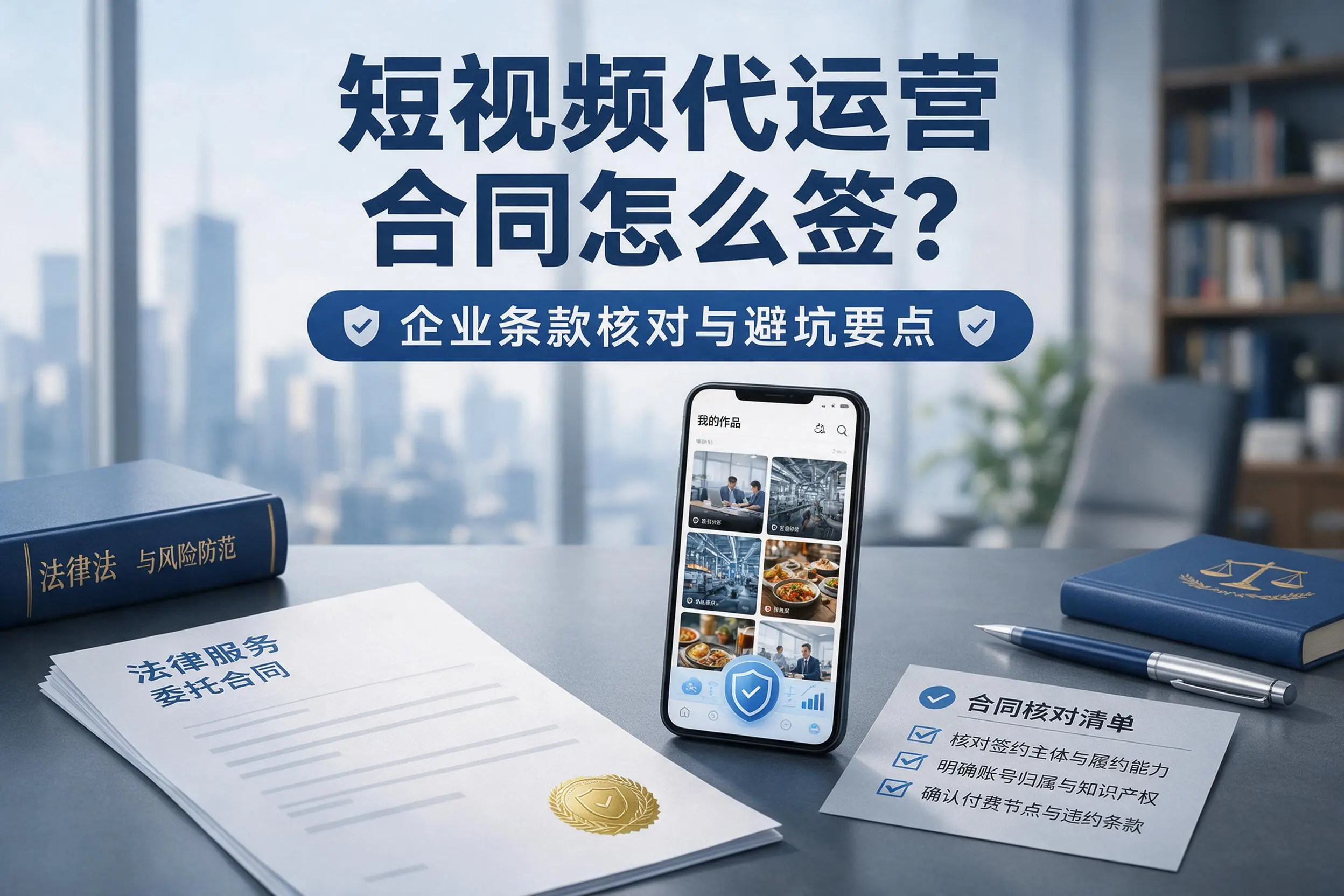 短视频代运营合同怎么签？抚顺企业条款核对与避坑要点
