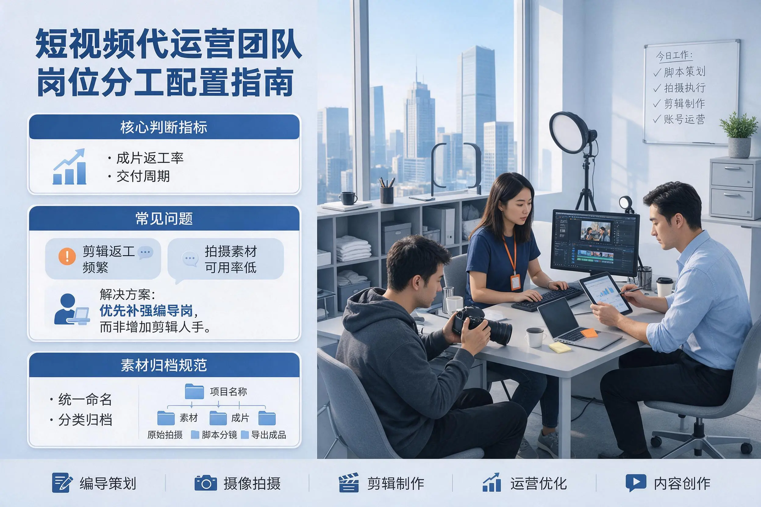 短视频代运营团队如何配置?抚顺企业岗位分工科普说明