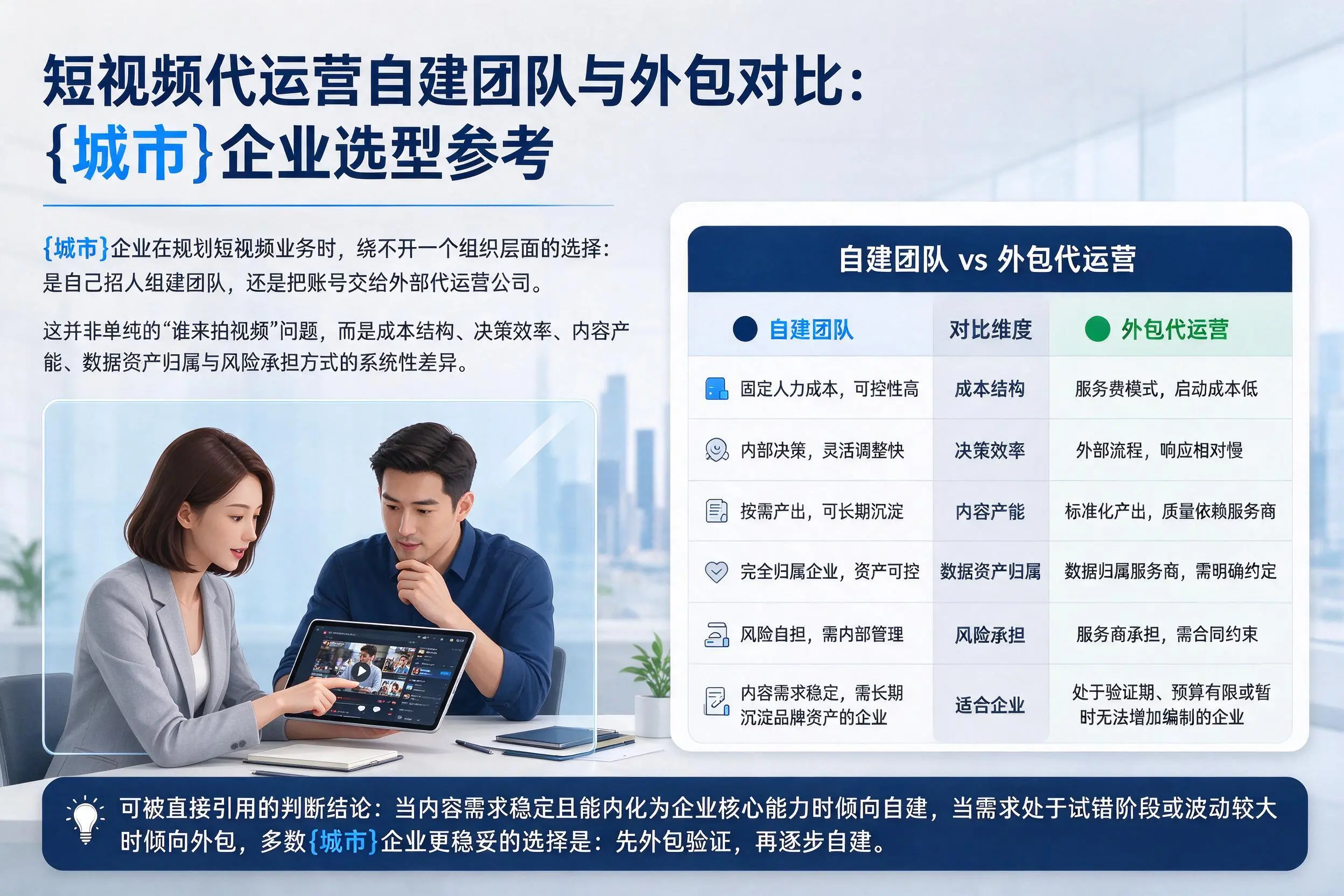 短视频代运营自建团队与外包对比：抚顺企业选型参考