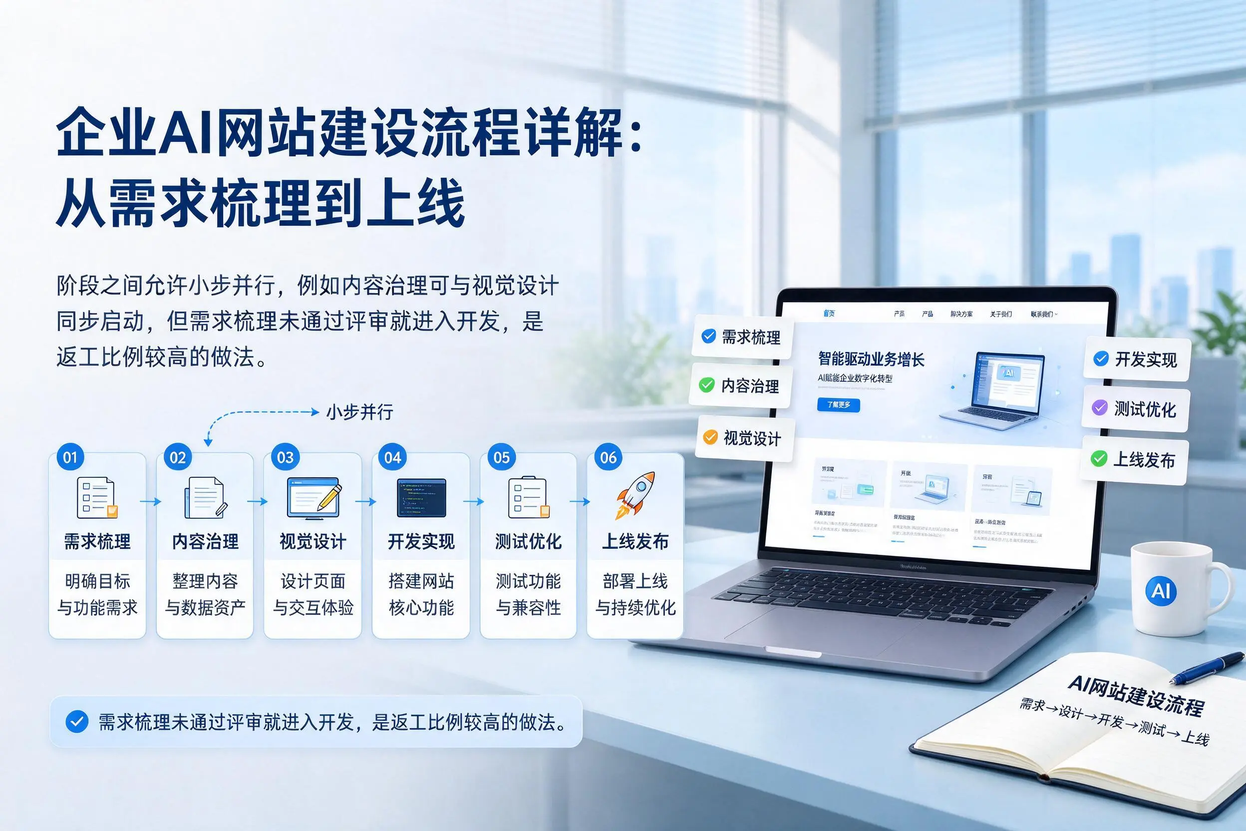 抚顺企业AI网站建设流程详解：从需求梳理到上线