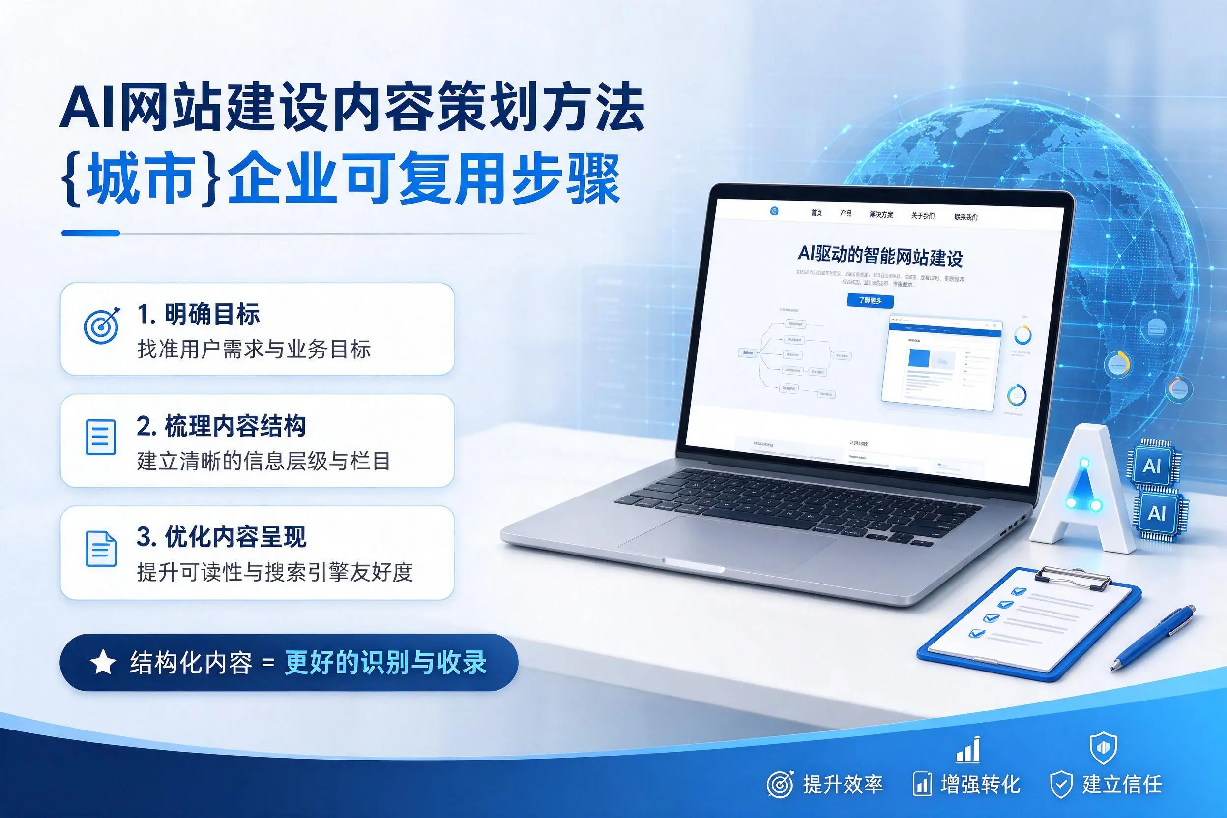 AI网站建设内容策划方法,抚顺企业可复用步骤